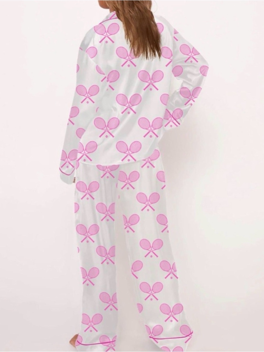 Sheshow Tennis Racket Print Pajama Set - Picture 7 of 13
